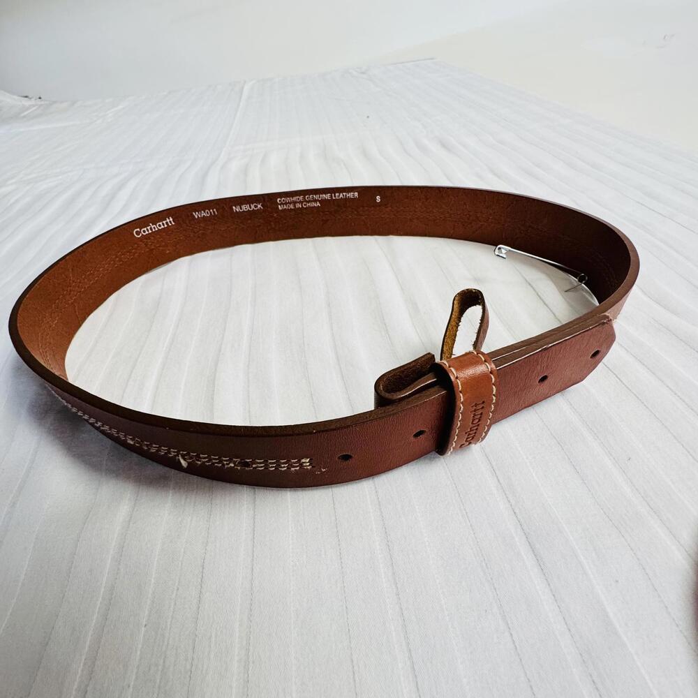 Carhartt Nubuck Leather Belt Brown Workwear Stitch Detail S Heritage Western